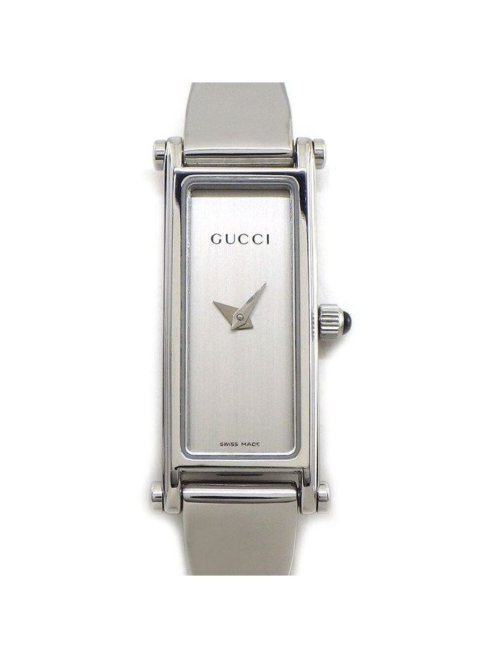 Gucci Watch Bracelet Rectangular Silver Dial SS Quartz Analog